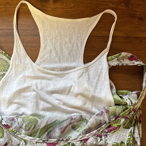 Sinesia Karol XS Silk Romper lined pockets Parrakeet Floral print Tropical - Picture 11 of 16